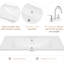 Meuble-lavabo noir en bois massif avec lavabo à trois tiroirs inclus, hauteur 34,1 po