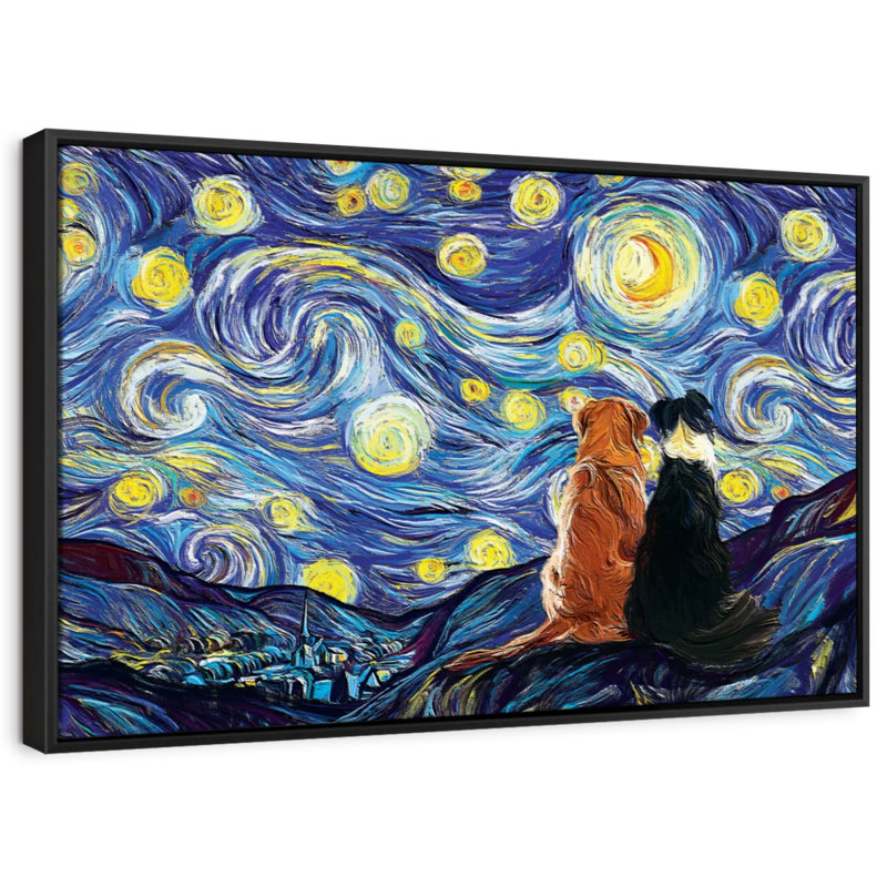 Impression sur toile Tyry Dogs Journey Starry Night, H 25 po x l 37 po