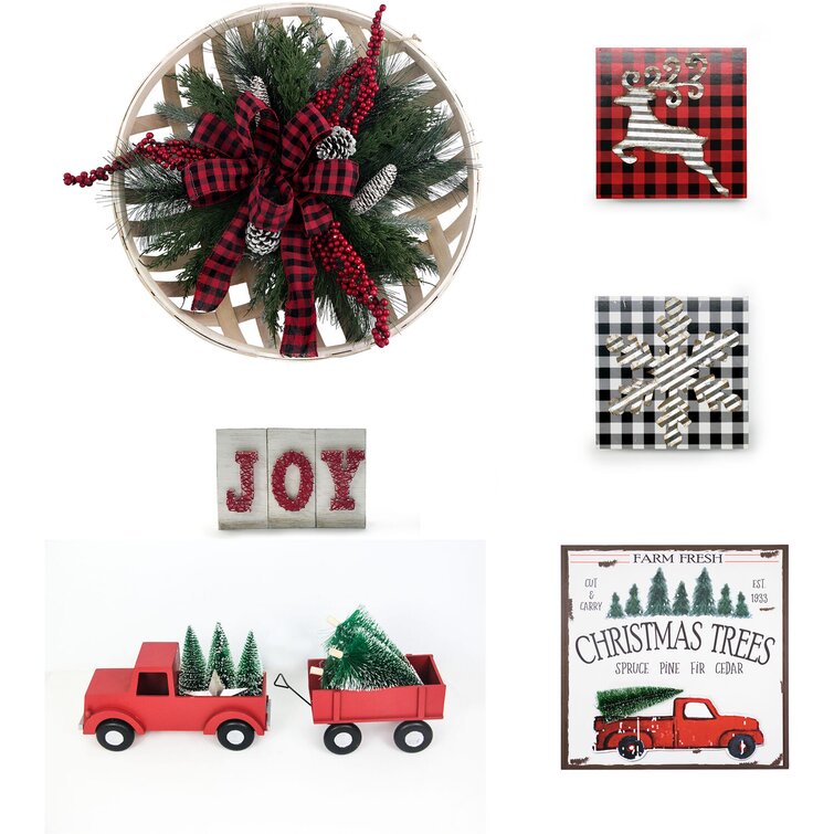 * Swig Reusable Straw Set Buffalo Plaid & Trees