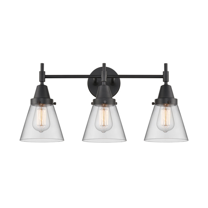 Gayle 3 - Light Dimmable Vanity Light, Clear, 4 Watt Vintage LED Bulb, Matte Black