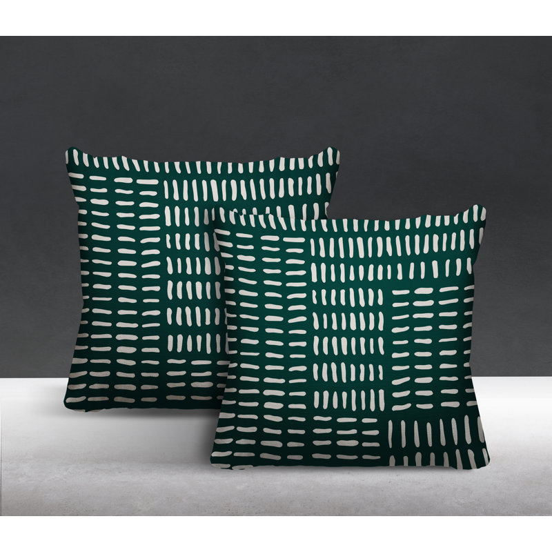 Coussin intérieur / extérieur carré, L 17 po x H 17 po, Émeraude