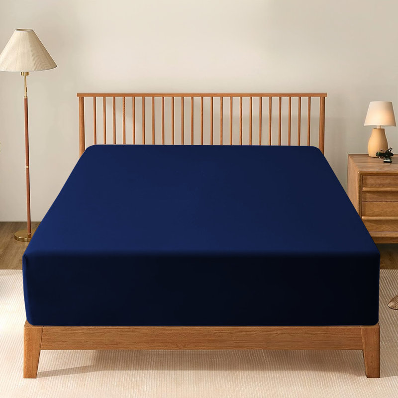 Kadie-Lea Super Soft Extra Deep Microfiber Brushed Fitted Sheet, Double (4'6), Navy