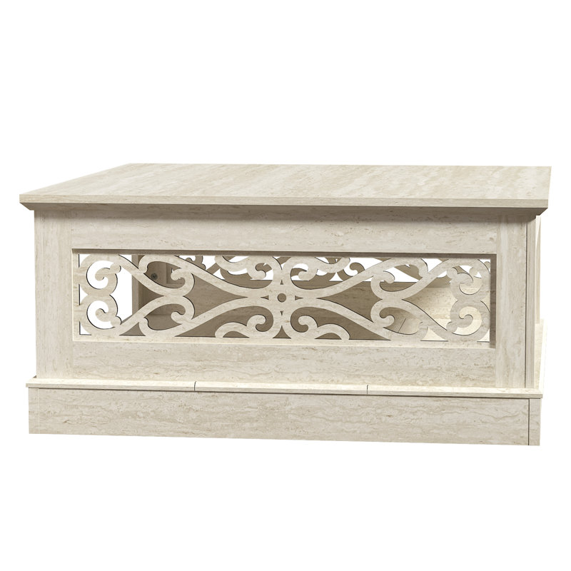 Korbin Coffee Table with Storage, Travertine