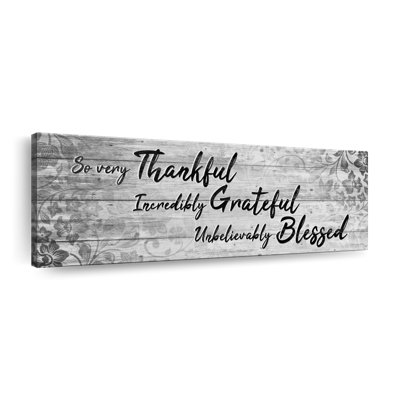 Thankful Grateful Blessed IV Wall Sign Canvas Print