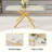 Large Modern Dining Table Set With White Marble Glass And Gold Legs