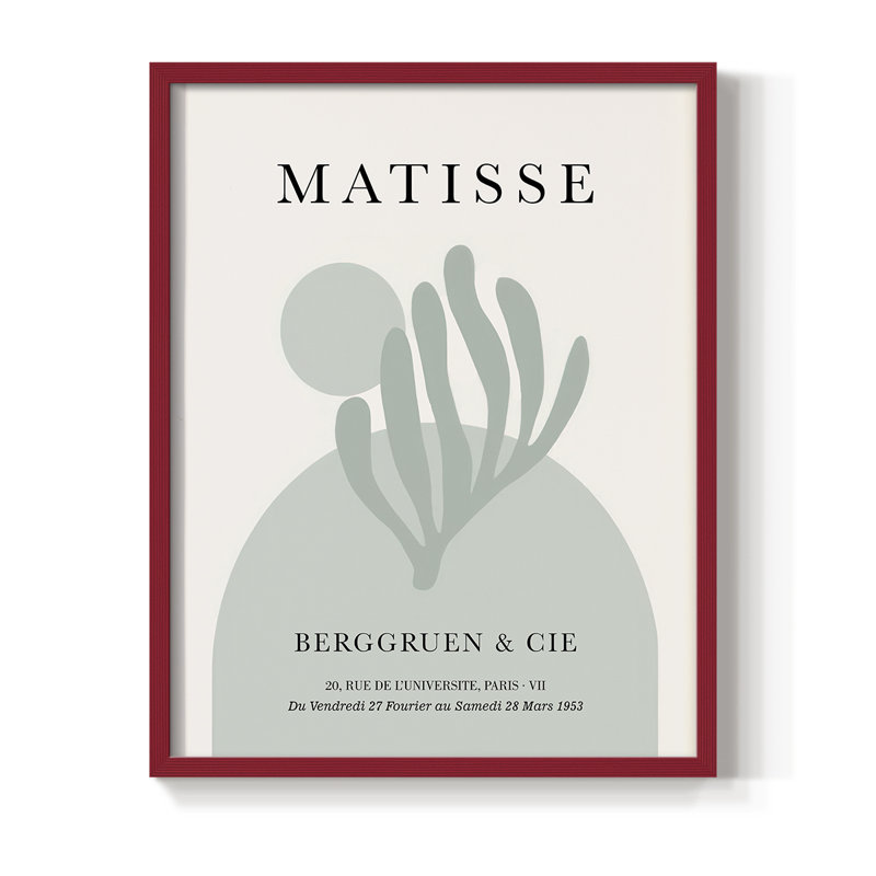 Matisse CL XXIV, reproduction encadrée - bois massif, H 10 po x l 8 po, Rouge