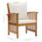 vidaXL Outdoor Dining Chairs, Set of 2, Solid Acacia Wood, with White Cushions, Natural Finish Slatted Design, for Garden Patio Contemporary Wooden Seating-1121736661