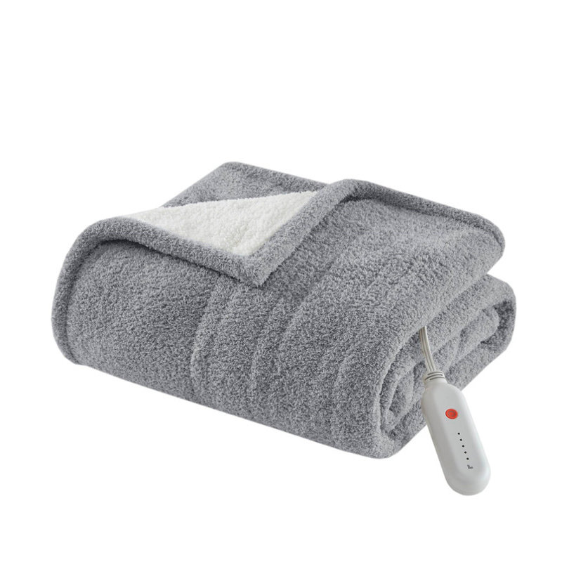 1 PC 50x60" Dream Soft Heated Throw, Gray