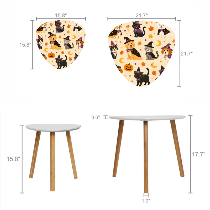 Ensemble de 2 tables basses gigognes Triangle