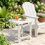 1 table d'appoint extérieure Adirondack de 18 po avec surface à lattes et assemblage à 0 vis pour porche blanc PCS-1181799605