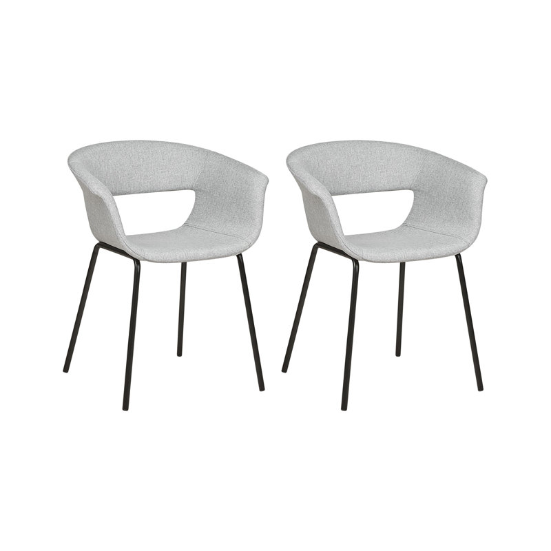 Meurer 43cm H Polyester Blend Upholstered Metal Spindle Side Chair, Grey