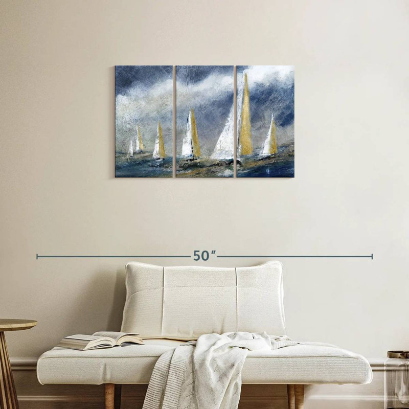 Aletra Indigo Swells, 20" H x 33" W