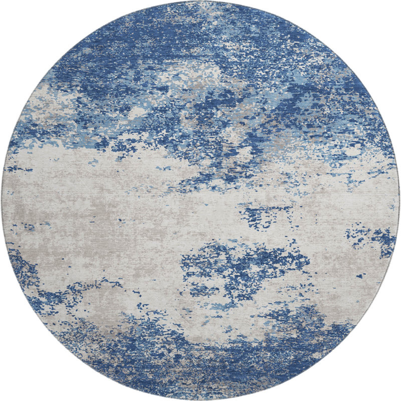 Premium Machine Washable Birchview AMF1027 Modern Rug, Round 8'