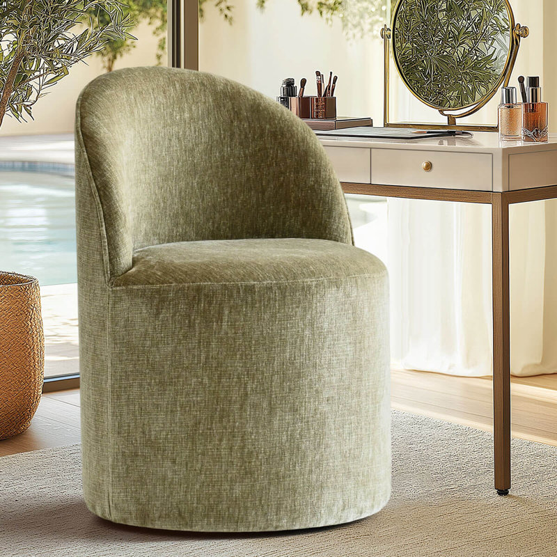 Meuble-lavabo pivotant avec roulettes cachées Chenille, Vert sauge