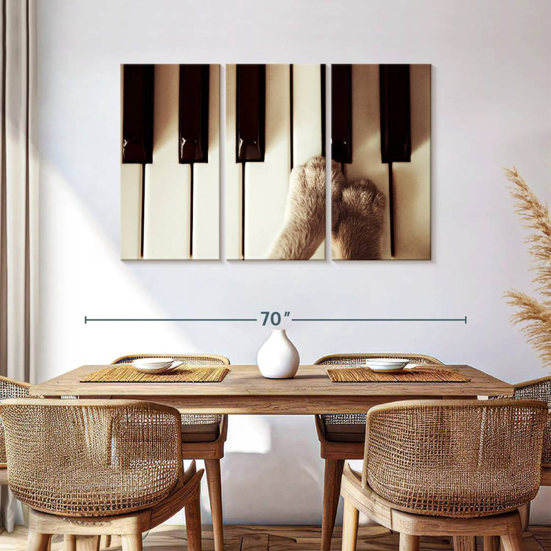 Abarca Paws On Piano, 36" H x 57" W