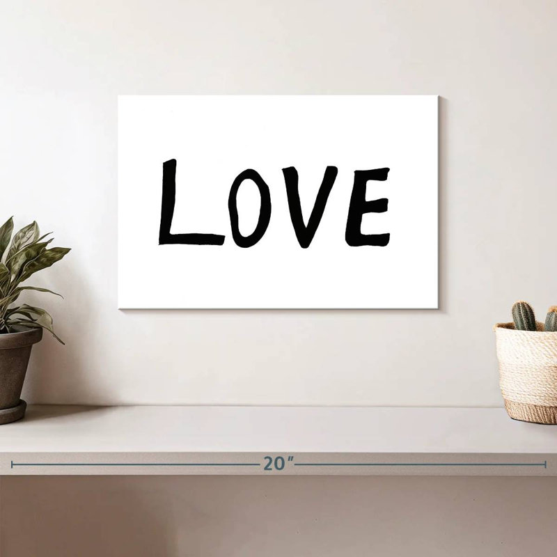 Plaque murale Love BW, H 8 po x l 12 po