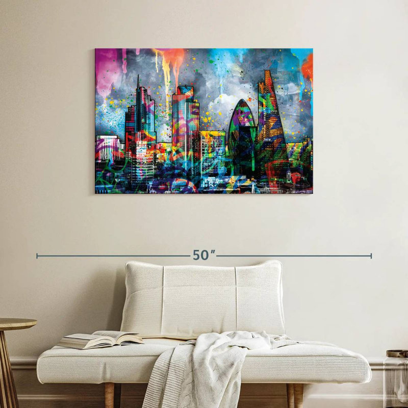 London CBD Paint Splash, H 26 po x l 39 po x P 1,25 po