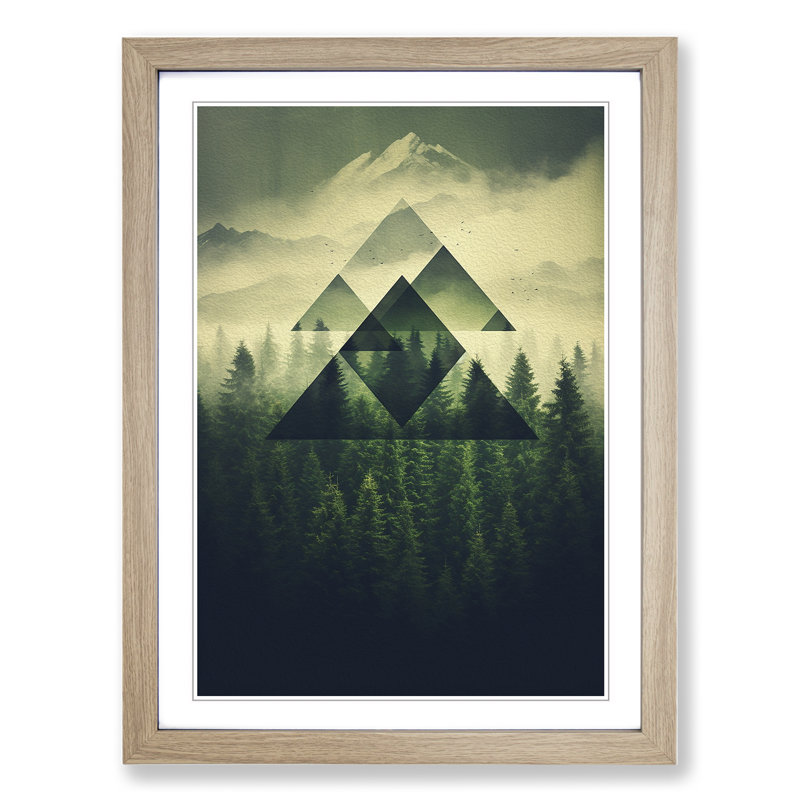 Single Picture Frame Print on Wood, Oak Framed, 64cm H x 46cm W