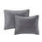 3 Piece Velvet Quilt Set Grey Full/Queen