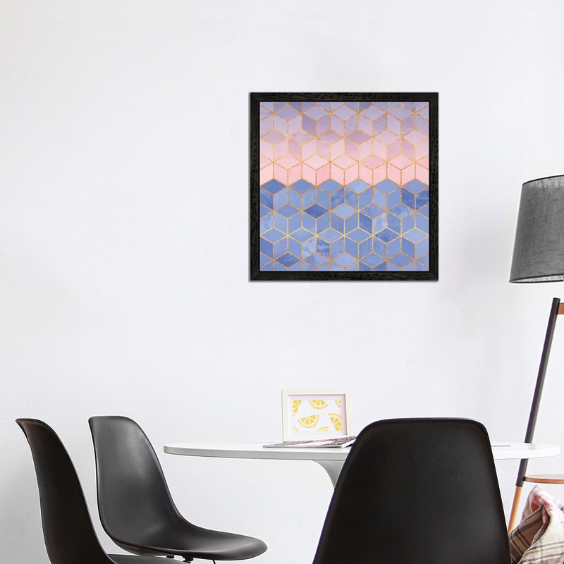 Rose Quartz And Serenity Cubes - Floater Frame Print on Canvas, Black Framed, 66.04 cm H x 66.04 cm W