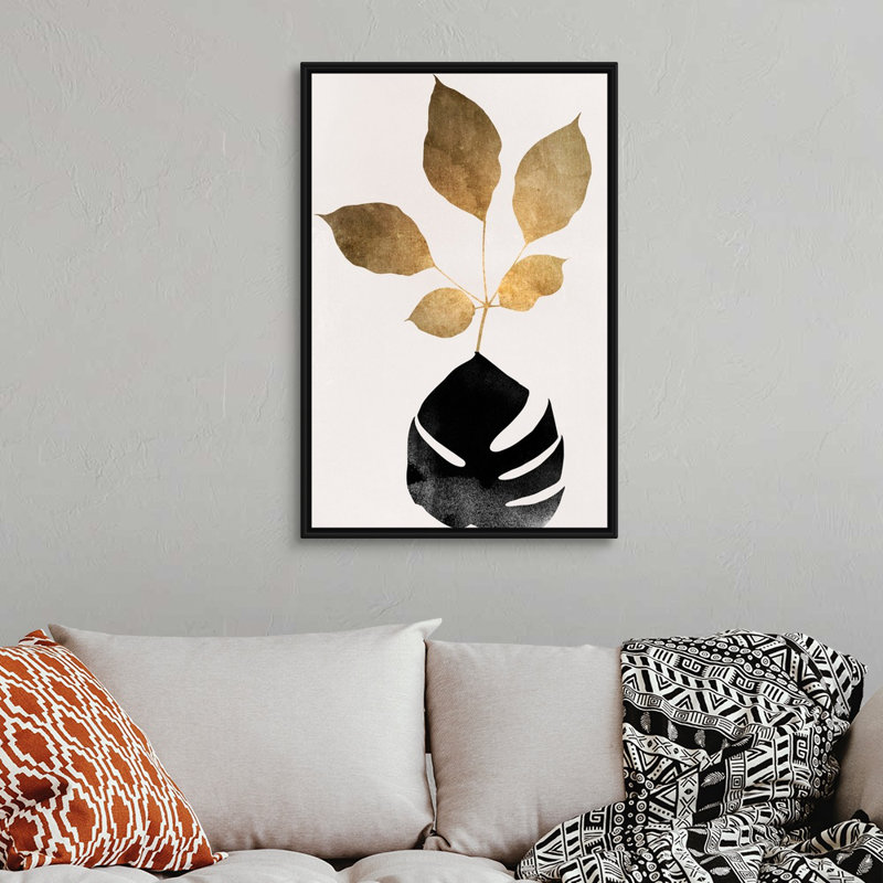Azurea - 4, art mural sur toile, H 38 po x l 26 po, Toile avec cadre noir
