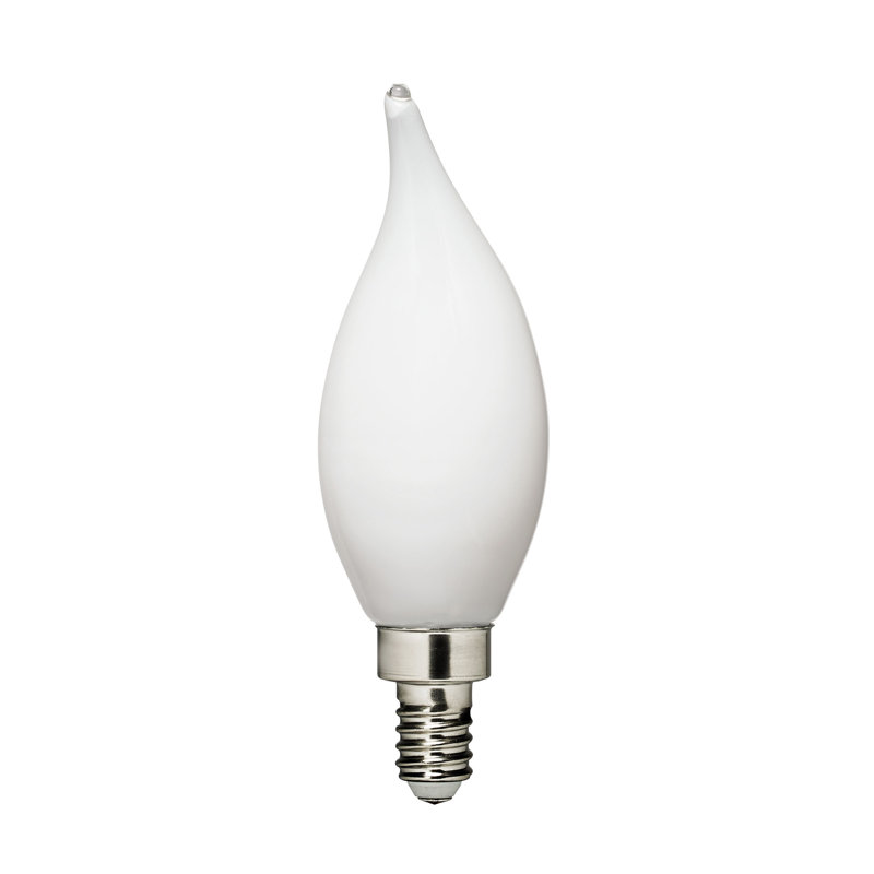 Visual Comfort & Co. LED Flame Tip 4W 3000K Warm White E12 Candelabra base Frosted light bulb, 3000 Kelvins