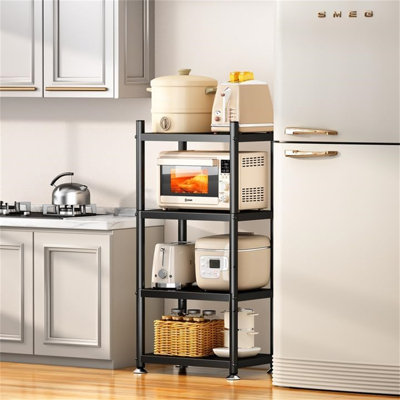 Multi-Functional Space Saving Metal Storage Shelves With Adjustable Height And Universal Wheels