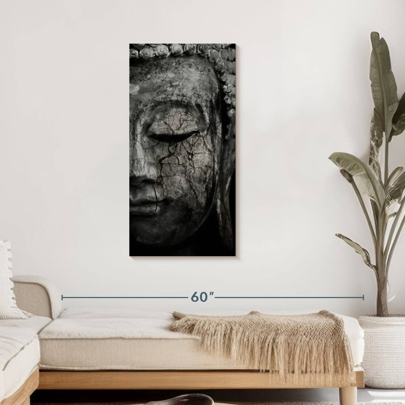 Bouddha méditant sur toile, H 42 po x l 21 po