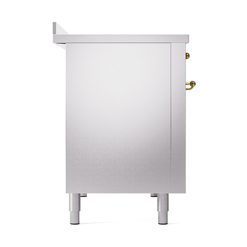 ILVE Nostalgie II 48 in Induction Range, Stainless Steel/Brass