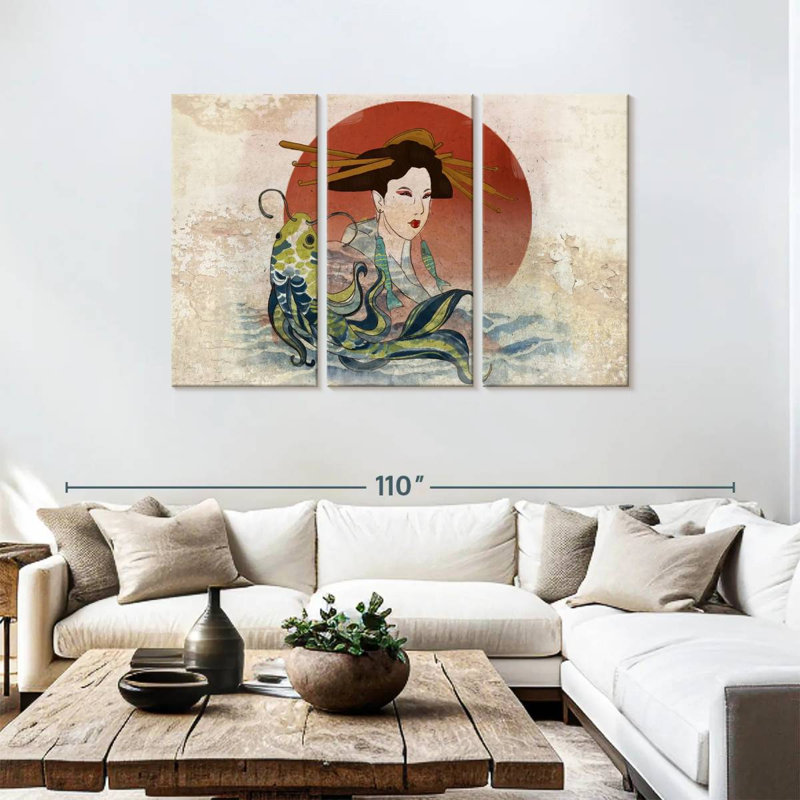 Leisha Geisha et Koi, H 48 po x l 74 po