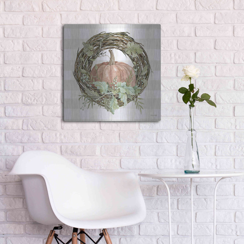 «Pumpkin Wreath II» par Cindy Jacobs, H 24 po x l 24 po