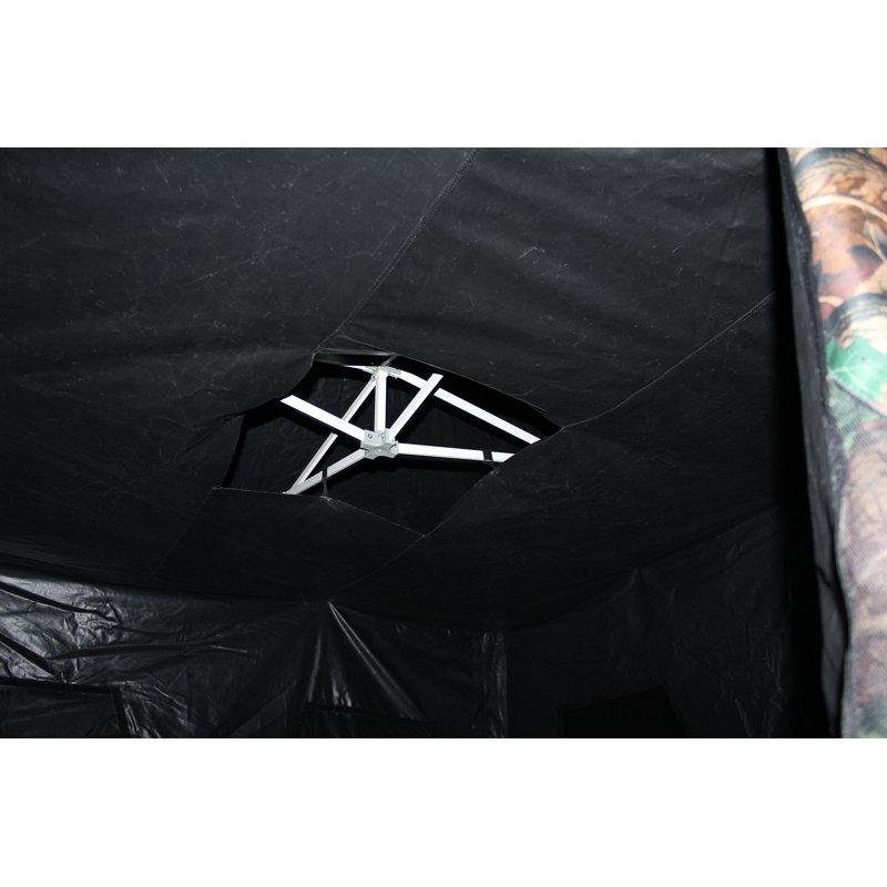 Hunting Blind Instant Pop Up Tent 8ft x 8ft Aluminum Frame with Guy Ropes and Stakes