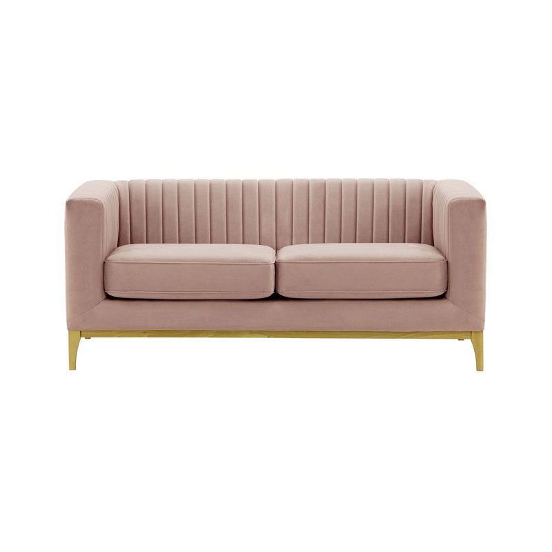 Antowine 2 Seater Sofa, Purple Velvet