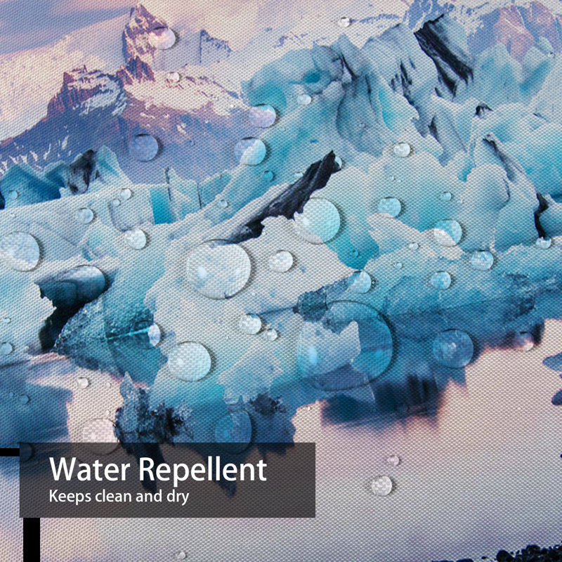 Winter Sunset Arctic Ice Landscape Shower Curtain with 12 Hooks, L 72 po x l 78 po
