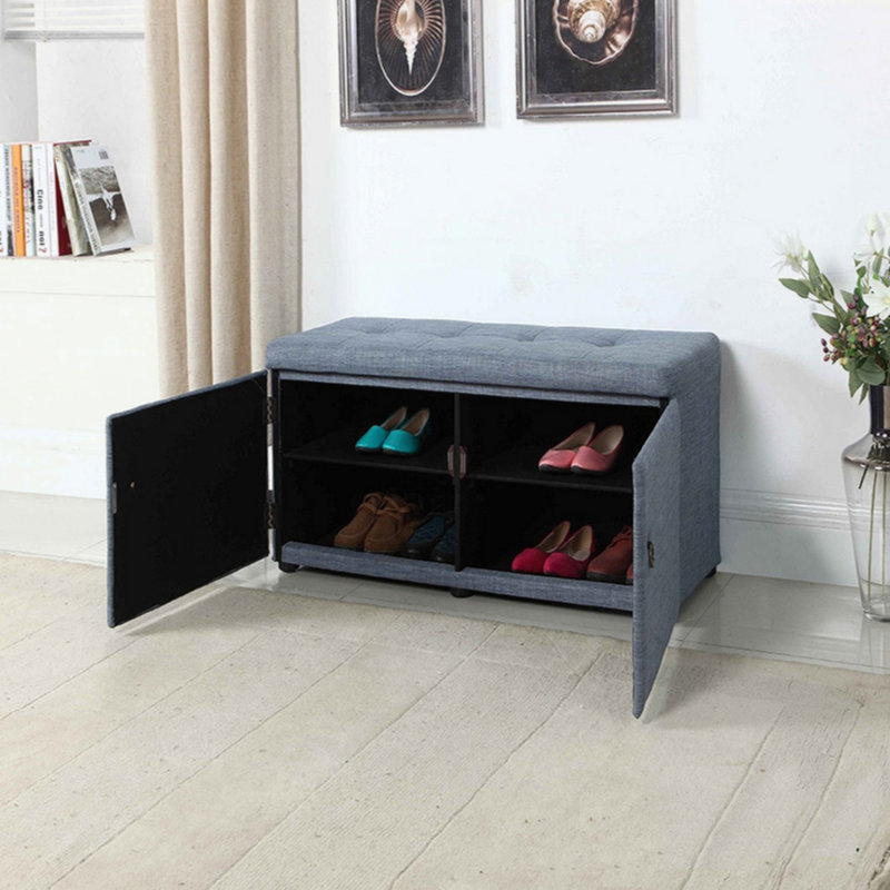 18" Tall Storage Ottoman, Blue