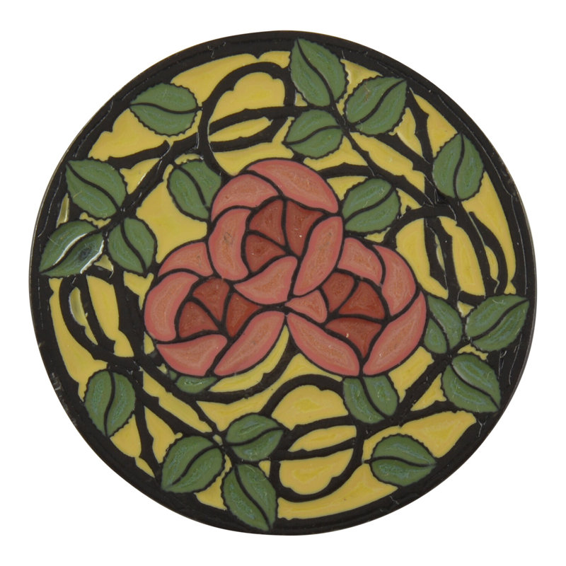 Arts and Crafts 1.4375" Diameter Mushroom Knob, Dark Brass/Yellow