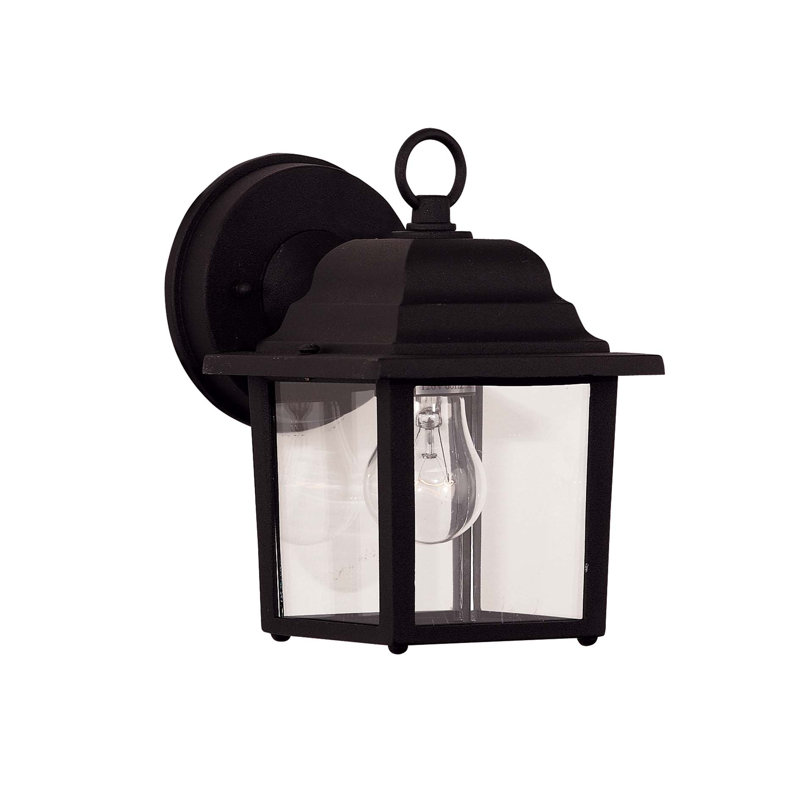 Okanagan Outdoor Wall Lantern in Black, Black