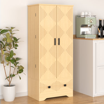 53" Small Kitchen Pantry Storage Cabinet With Drawers