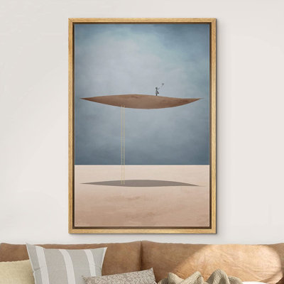 Whimsical Desert IDEA4WALL Framed Canvas Print Wall Art Surreal Desert Environment Landscape Fantasy & Sci-Fi Abstract Illustrations Modern Art Bohemian Scenic For Living Room, Bedroom, Office