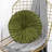 Set Of 2 Decorative Round Pleated Throw Pillows, Classy Accent Pumpkin Throw Pillows With Center Button, Vintage Velvet Floor Pillows For Sofa Couch Vanity Chair Bed, Olive, 14.5" Diameter(Ripple)
