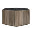 Table basse hexagonale rustique rétro en bois avec 2 tiroirs cachés-1689274040