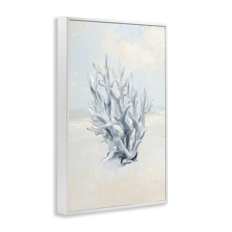 Giclée encadrée de branches de corail doux et minimal, design par Ramona Murdock, H 30 po x l 20 po