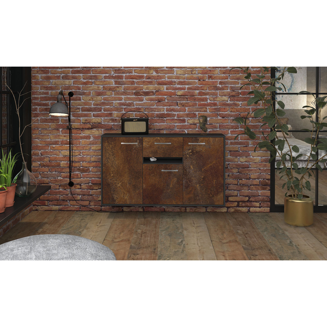 Sideboard , Farbe: /, Fliegend/Metallgriffe, Größe: 136x79x35cm