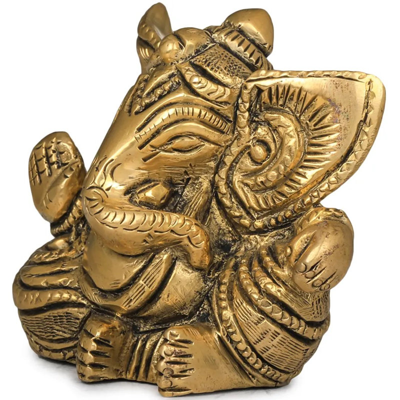 Petite bonne chance Ganesha en laiton, Or