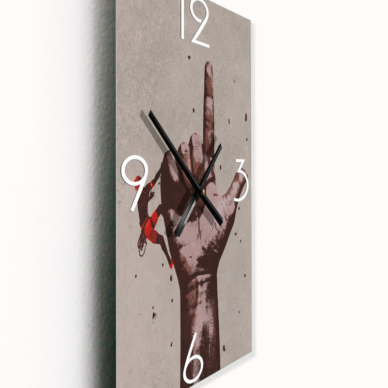 Finger pointant vers le haut avec horloge murale, Grand