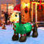Décoration de Noël chien de teckel avec chapeau et écharpe gonflable