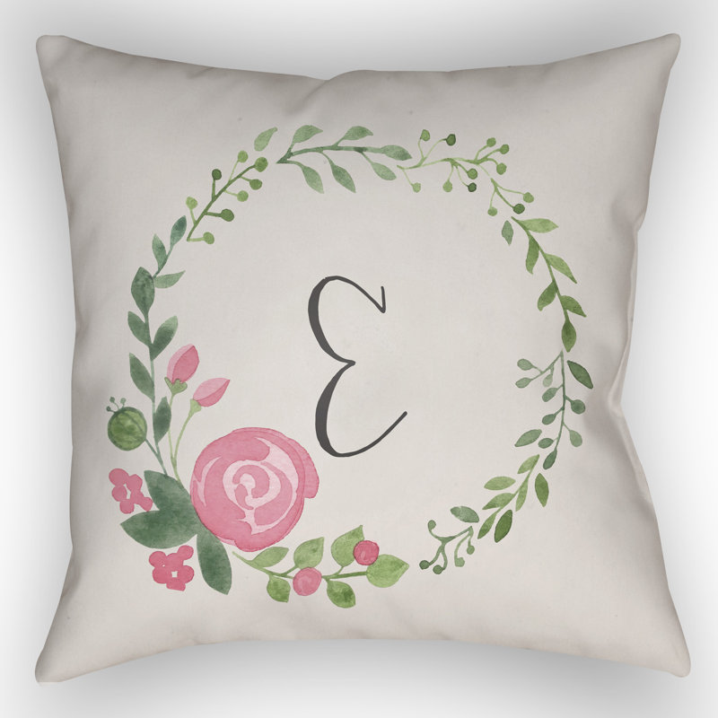 Floral Outdoor Throw Pillow, 18" H x 18" W x 4" D, M