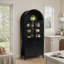 Armoire en forme de dôme, noire, faite de matériaux de haute qualité et de fabrication ancienne, avec un grand espace de rangement