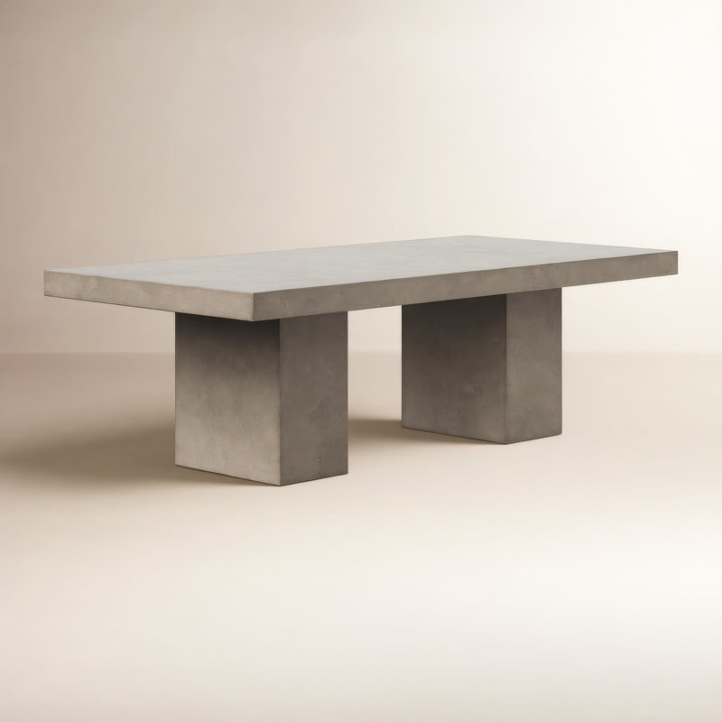 Kareen Pedestal Dining Table, Standard Table (30.5" Height), Dark Gray, 95" L x 47" W