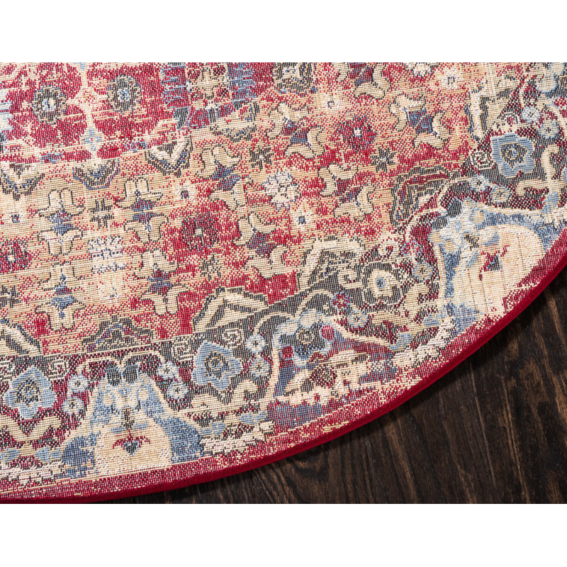 Tapis oriental rouge Angeliya, Rond 5 pi